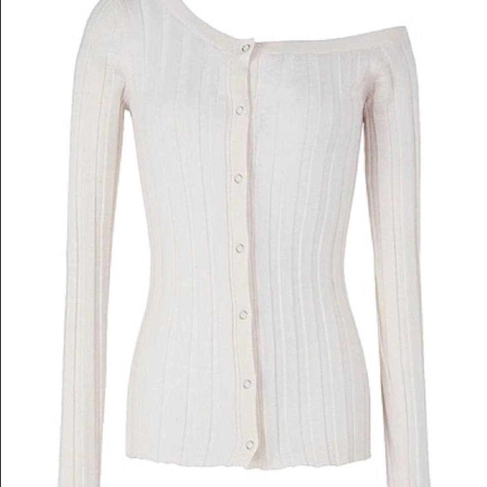 Fitted off one  shoulder knitted cardigan top by 8